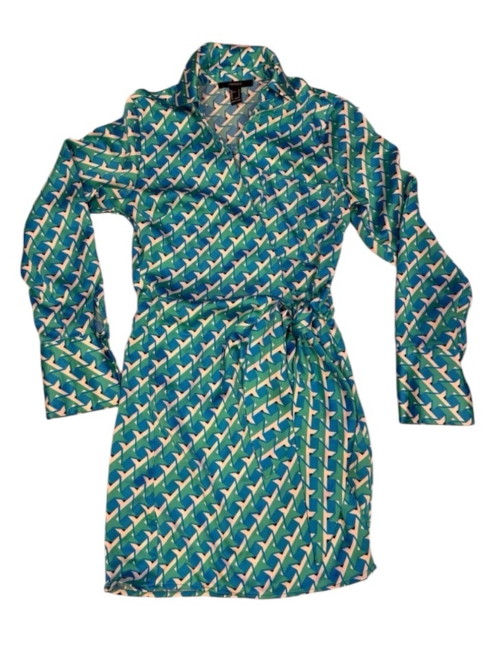 Forever 21 Geometric Print Turquoise Wrap
Dress